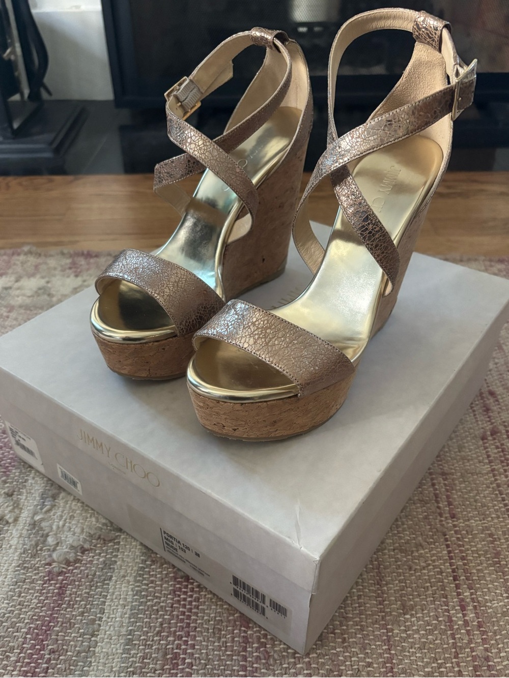 Jimmy Choo women’s wedge cork sandals
